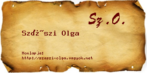 Szászi Olga névjegykártya