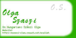 olga szaszi business card