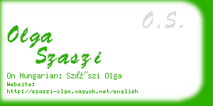 olga szaszi business card